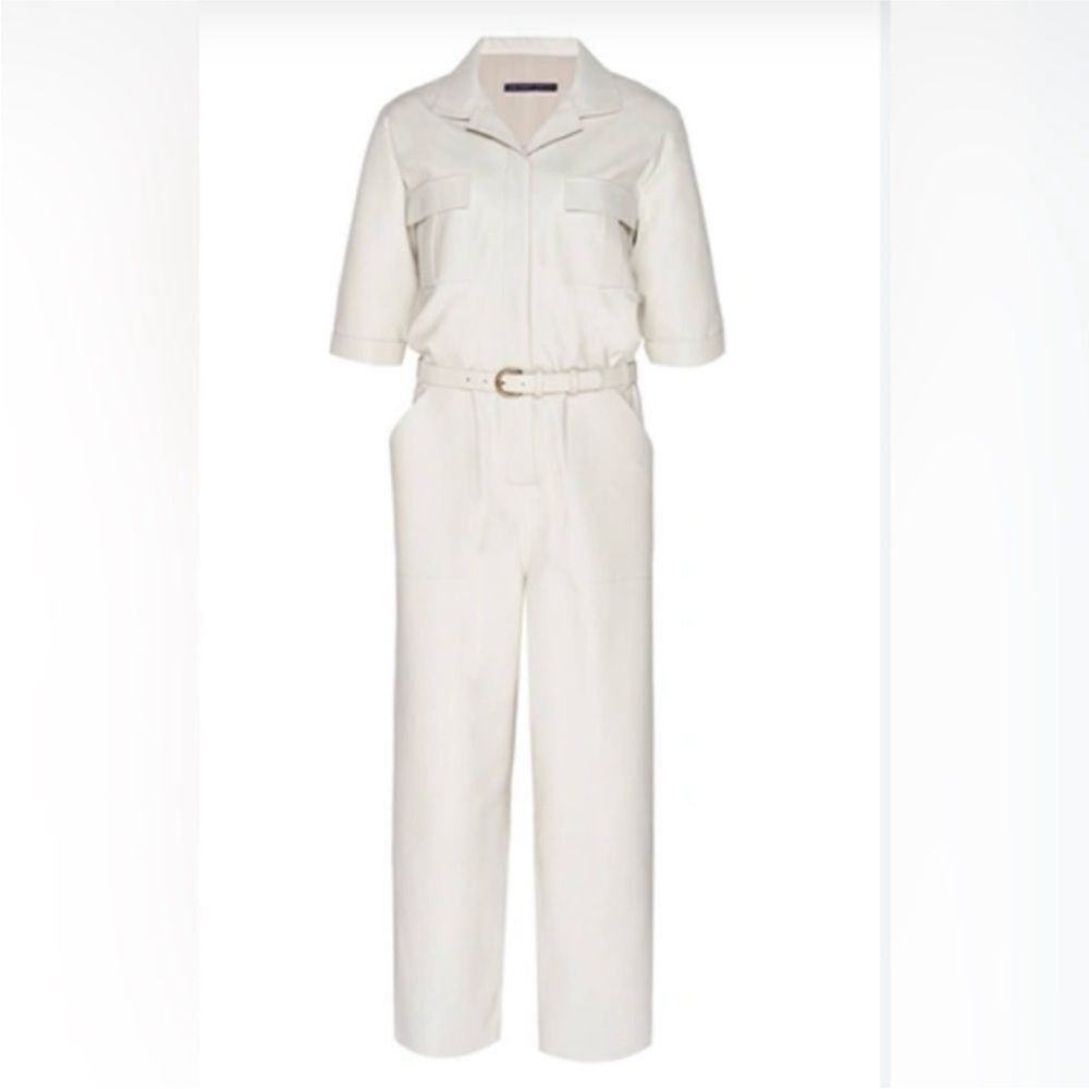 Zeynep Arcay Whiteโ genuine Leather Jumpsuit, US2